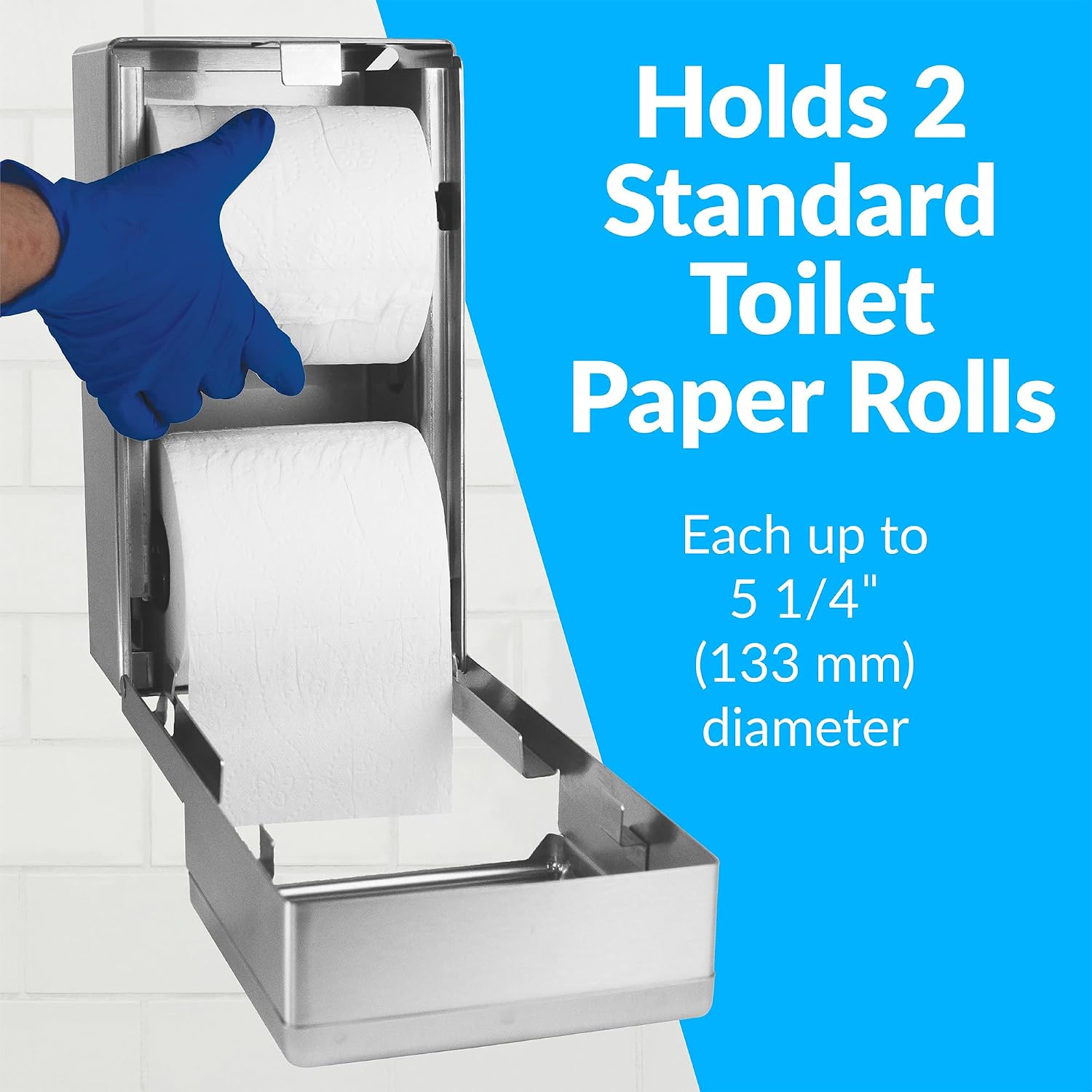 Bobrick Surface-Mounted Multi-Roll Toilet Paper Tissue Dispenser, Satin-Finish Stainless Steel (Model B-2888)