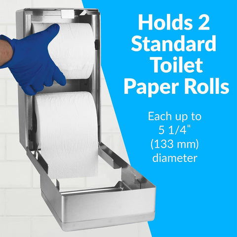 Bobrick Surface-Mounted Multi-Roll Toilet Paper Tissue Dispenser, Satin-Finish Stainless Steel (Model B-2888)