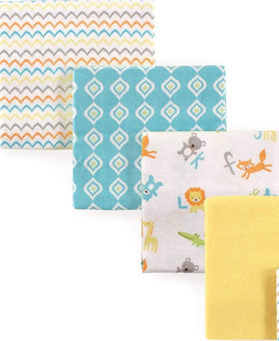 Luvable Friends Unisex Baby Cotton Flannel Receiving Blankets, ABC 7 Count, One Size (Pack of 12)