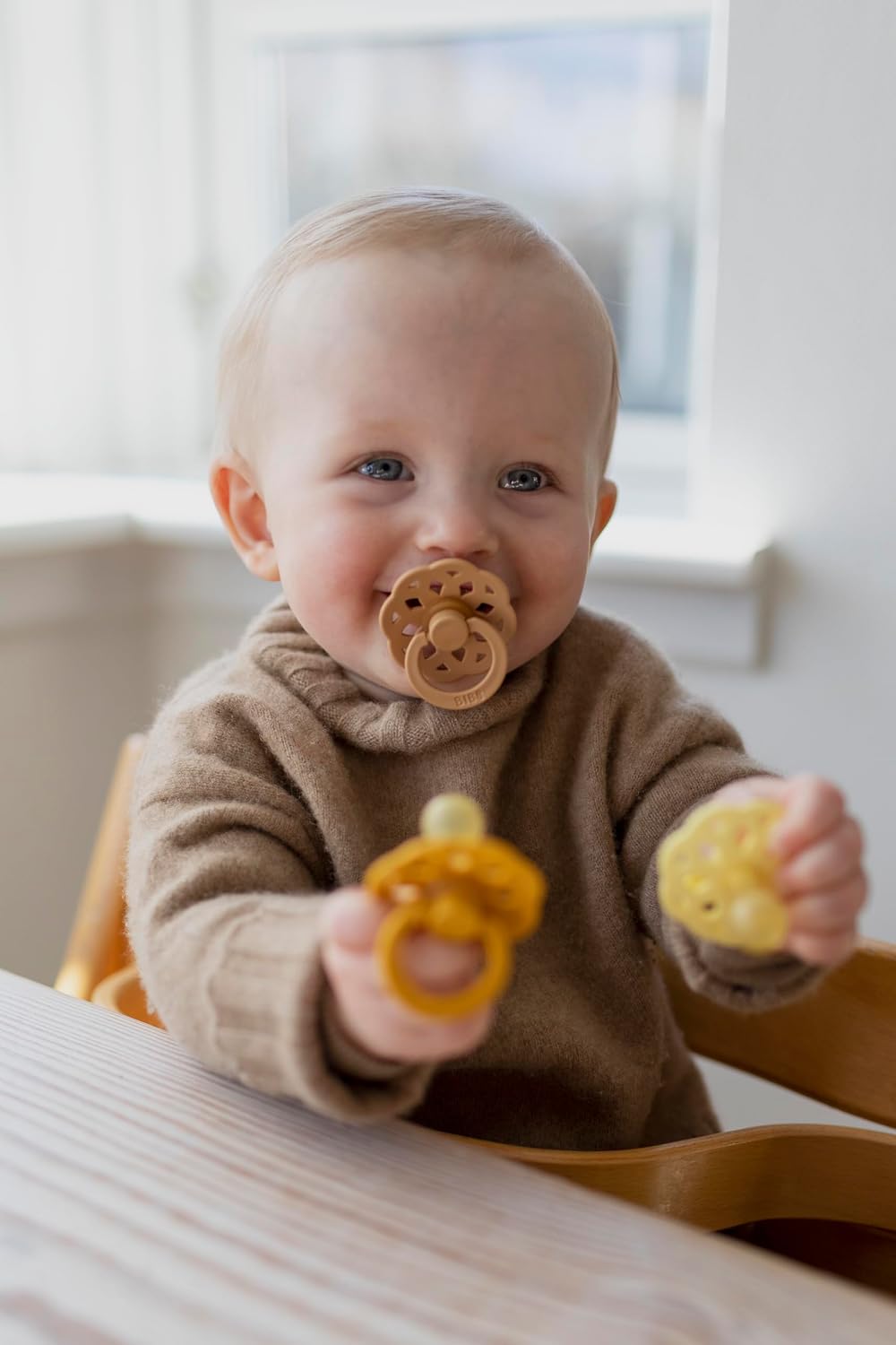 BIBS Pacifiers - Boheme Collection | BPA-Free Baby Pacifier | Made in Denmark | Set of 2 Blossom/Dusky Lilac Color Premium Soothers | Size 6-18 Months