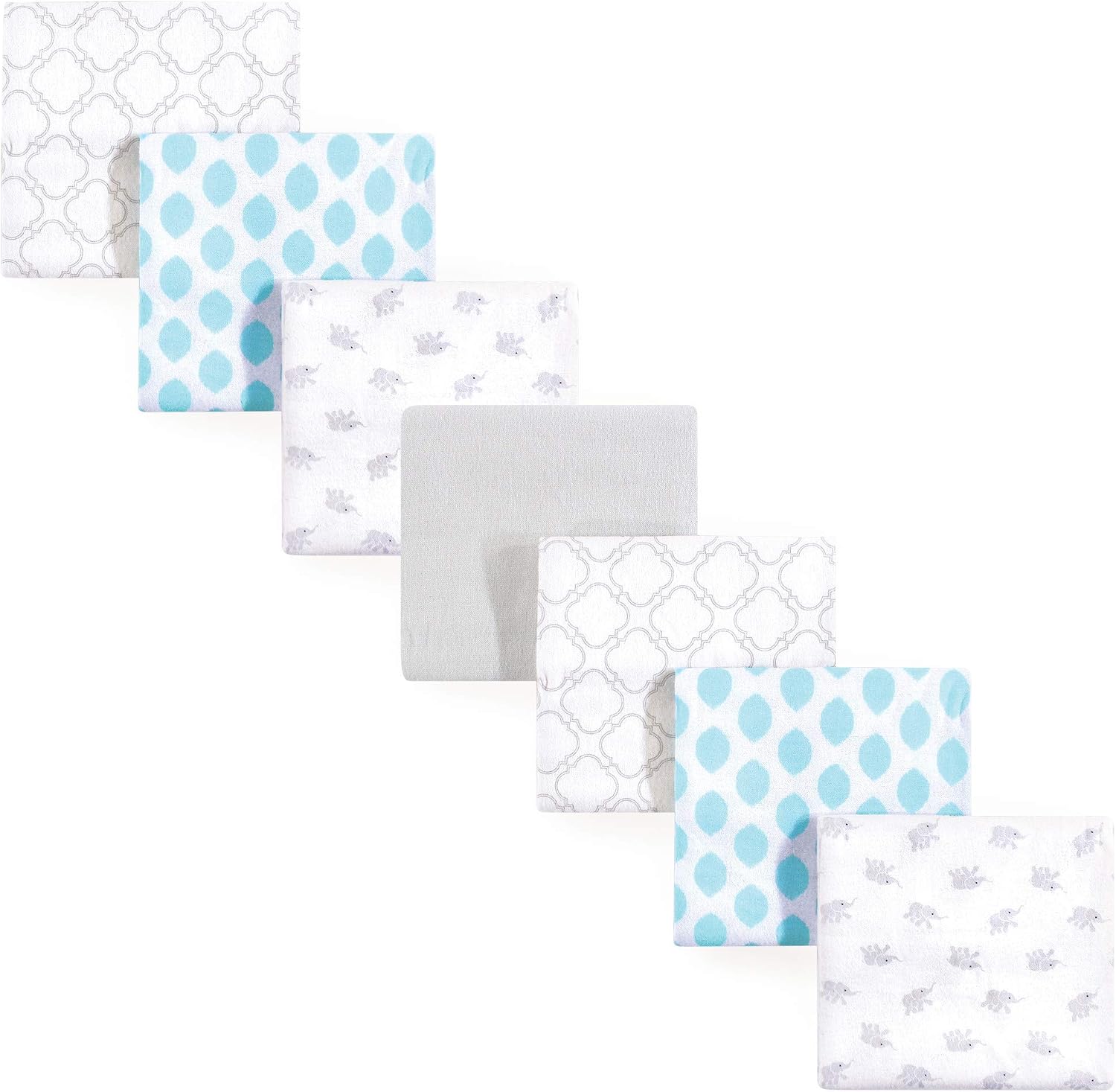 Luvable Friends Unisex Baby Cotton Flannel Receiving Blankets, Rainbow 7-Pack, One Size