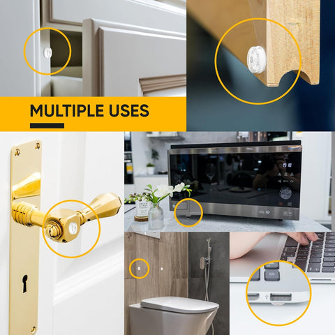 Vellax 128-Pack Clear Silicone Cabinet Bumpers, Self Adhesive Sticky Pads