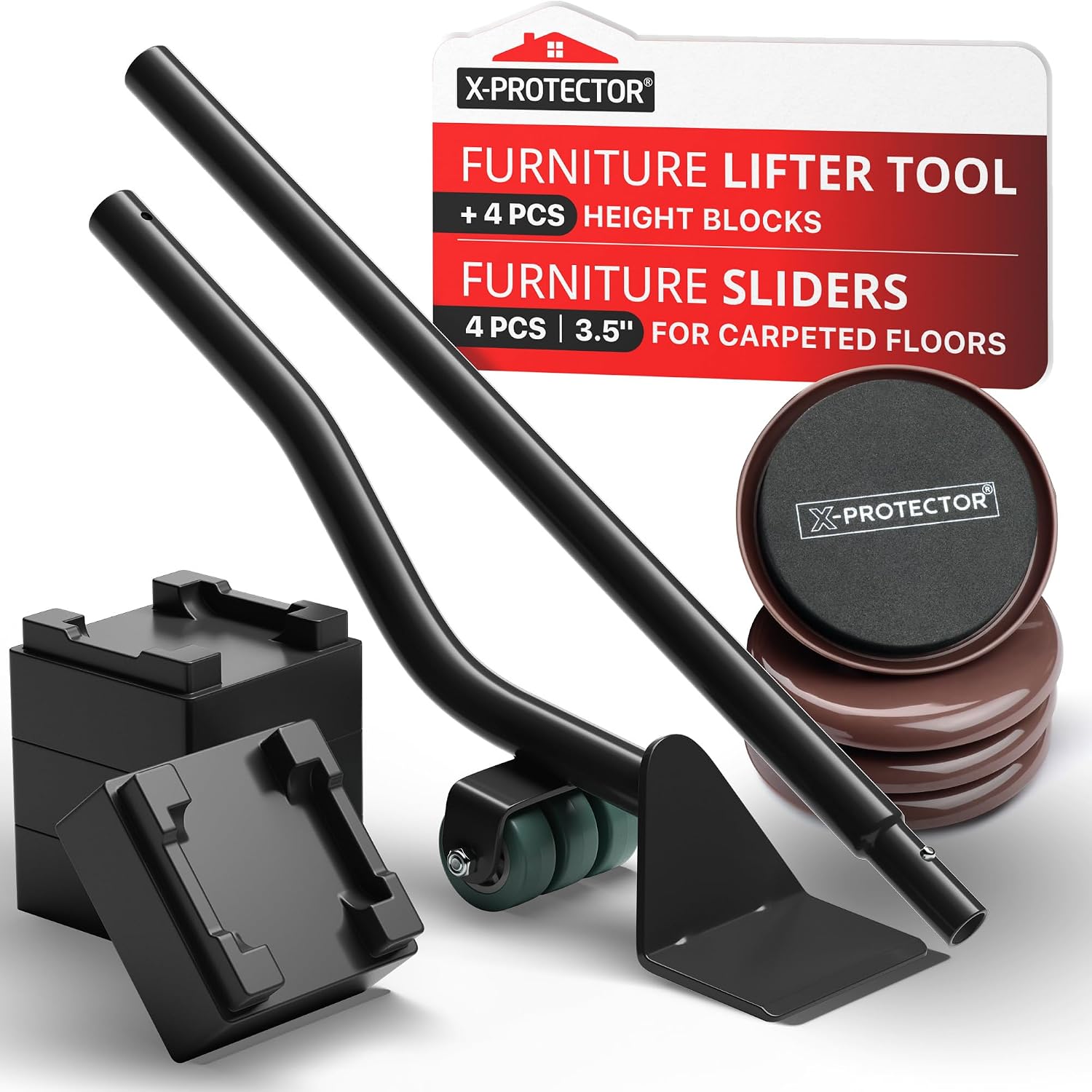 X-Protector Furniture Sliders for Carpet & Furniture Lifter Tool Set