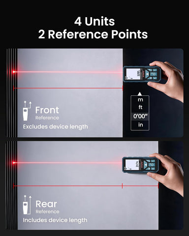 Laser Measure, DTAPE High-Accuracy Laser Measuring Tool, 2" Backlit LCD Display Laser Tape Measure, Ft/in/Ft+in/M Electronic Tape Measure, Distance/Area/Volume/Indirect Laser Range Finder
