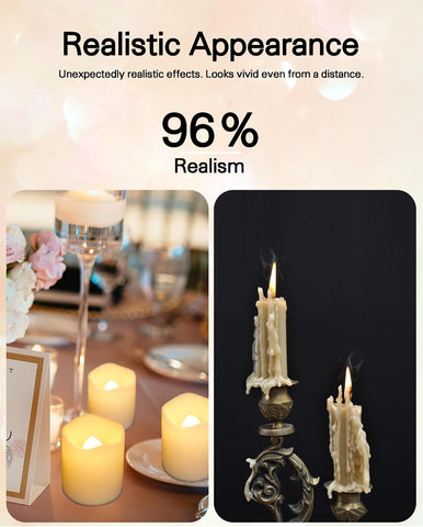 SHYMERY Flameless Votive Candles,Lasts 2X Longer,Battery Operated LED Tea Lights with Warm White Flickering Light,Small Electric Fake Tea Candle Realistic for Wedding,Table,Outdoor,Pack of 12