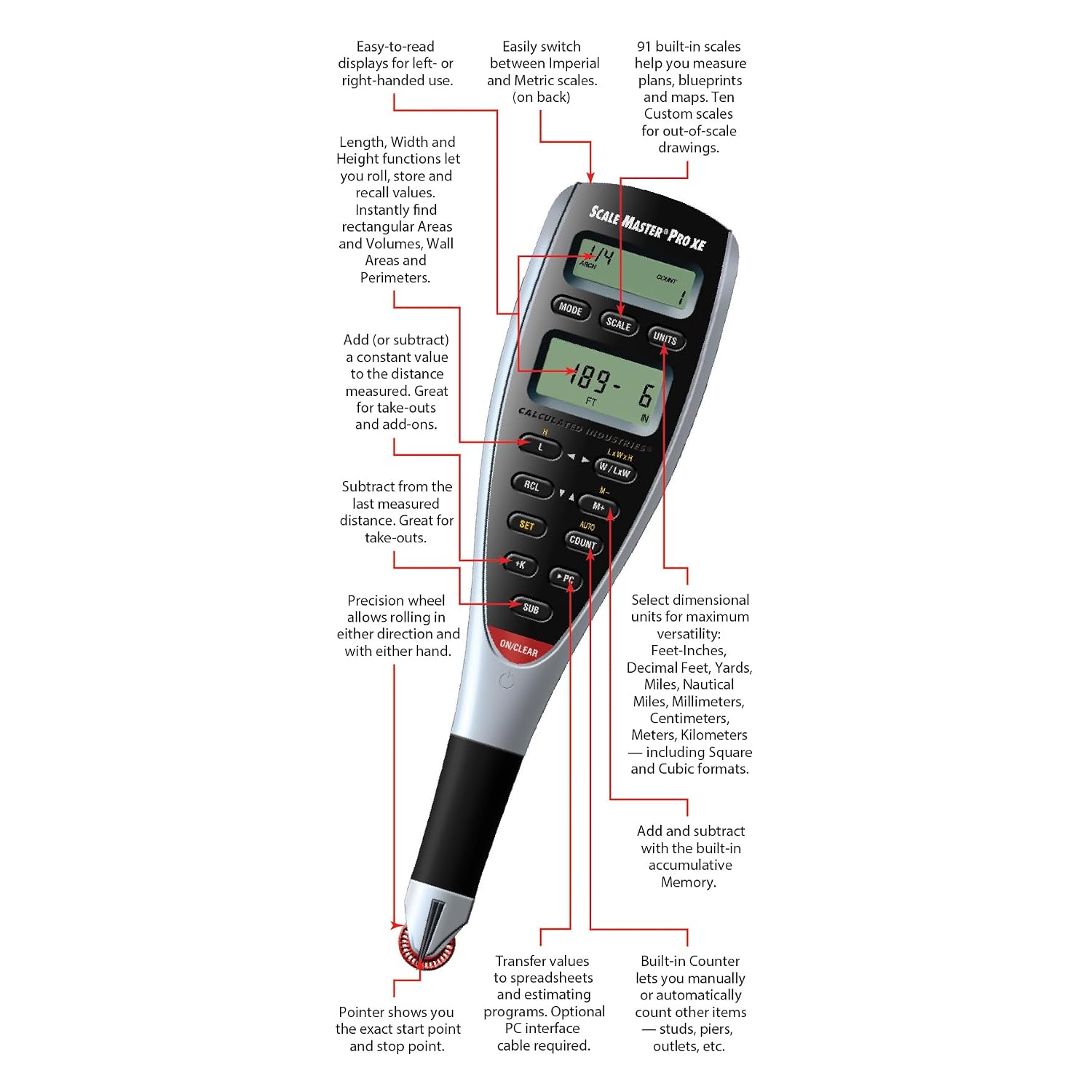 Calculated Industries 6135 Scale Master Pro XE Digital Plan Measure