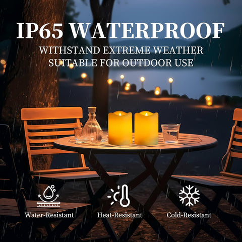 Solar Candles Outdoor Waterproof, Dusk to Dawn Flameless Candles