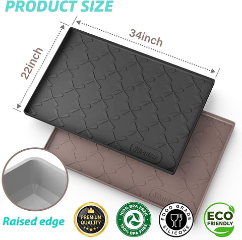 SIKADEER Waterproof Under Sink Mat 34" x 22", Silicone Mat Kitchen liner