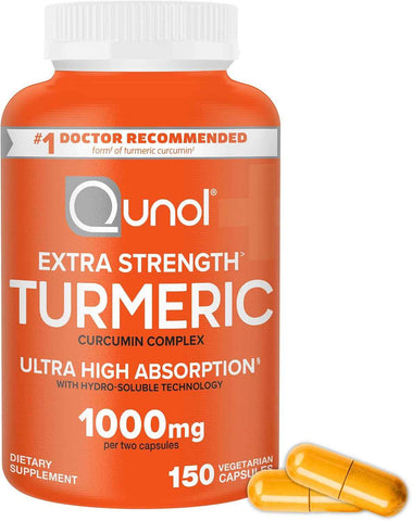 Qunol Turmeric Curcumin 1000mg, Ultra High Absorption Supplement, 150 Count | #1 Doctor Recommended form of Turmeric Curcumin, Extra Strength Capsule for Joint Support and a Healthy Inflammation Response