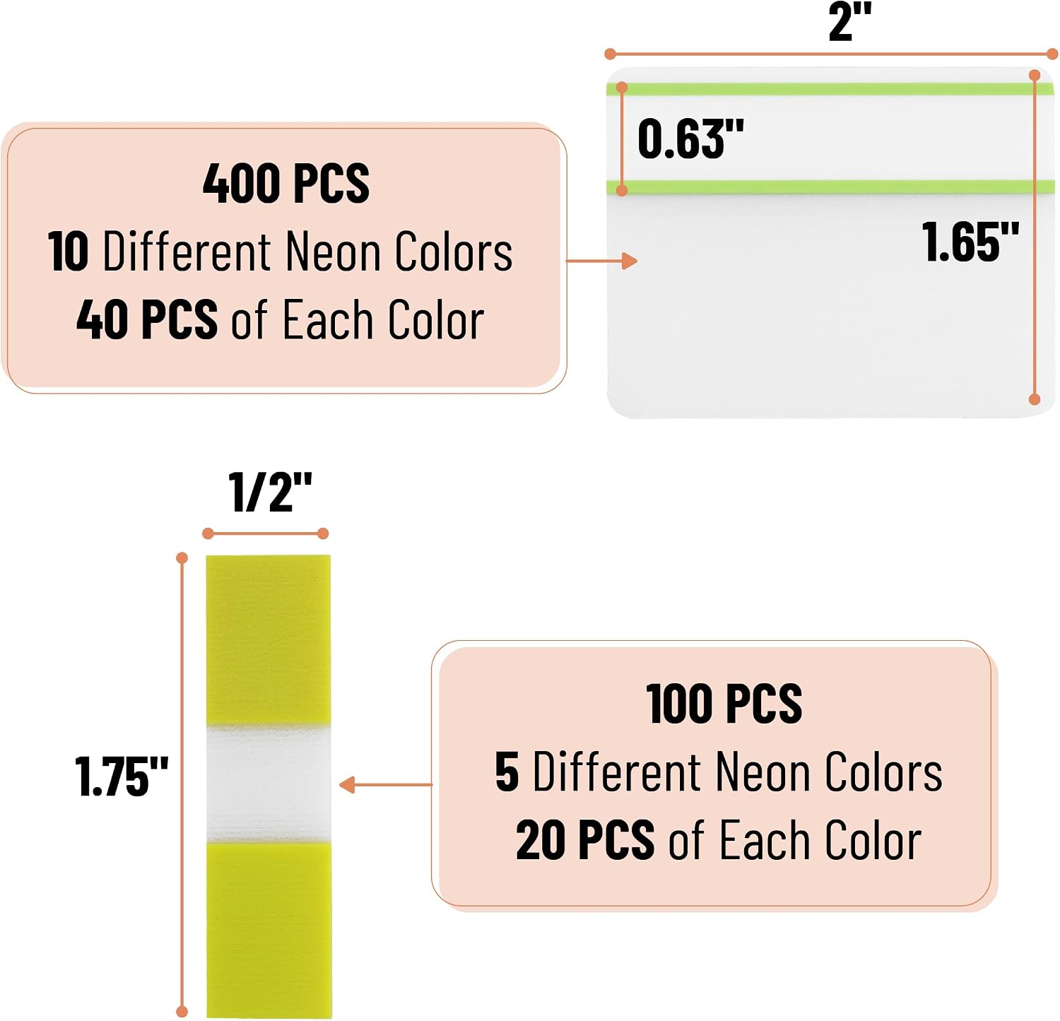 Mr. Pen- Sticky Index Tabs, 500 Pcs, 21 Sets, Colorful