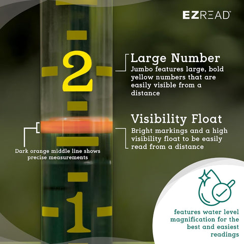 Headwind EZRead 21” Giant Professional Outdoor rain Gauge, USA Made Heavy Duty All Weather Freeze Proof Stake or mountable with Float, Violet (820-1002VIO)