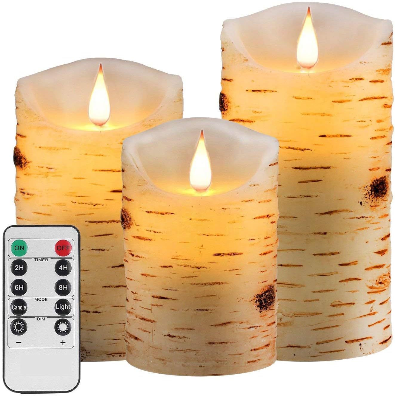 Flameless Battery Operated LED Candles 3D Wick 24-Hour Remote Control Timer