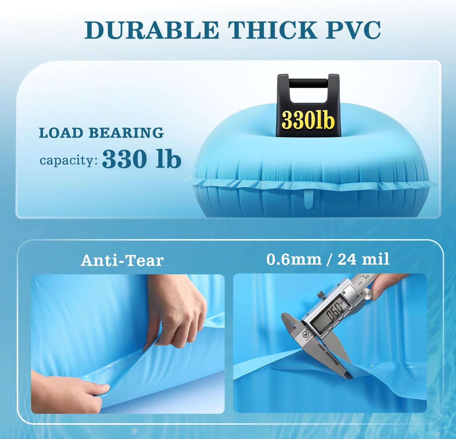 UIRWAY Upgrade Pool Pillows for Above Ground Pools, 10ft Dia. Air Pillow for Winterizing Winter Pool Pillows Cover Closing Kit, Durable 0.6mm PVC, Swimming Pool Ice Equalizer, Faster Inflate 2 Valves