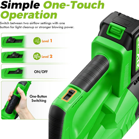 Electric Leaf Blower Cordless with Battery and Charger for Lawn Care Small