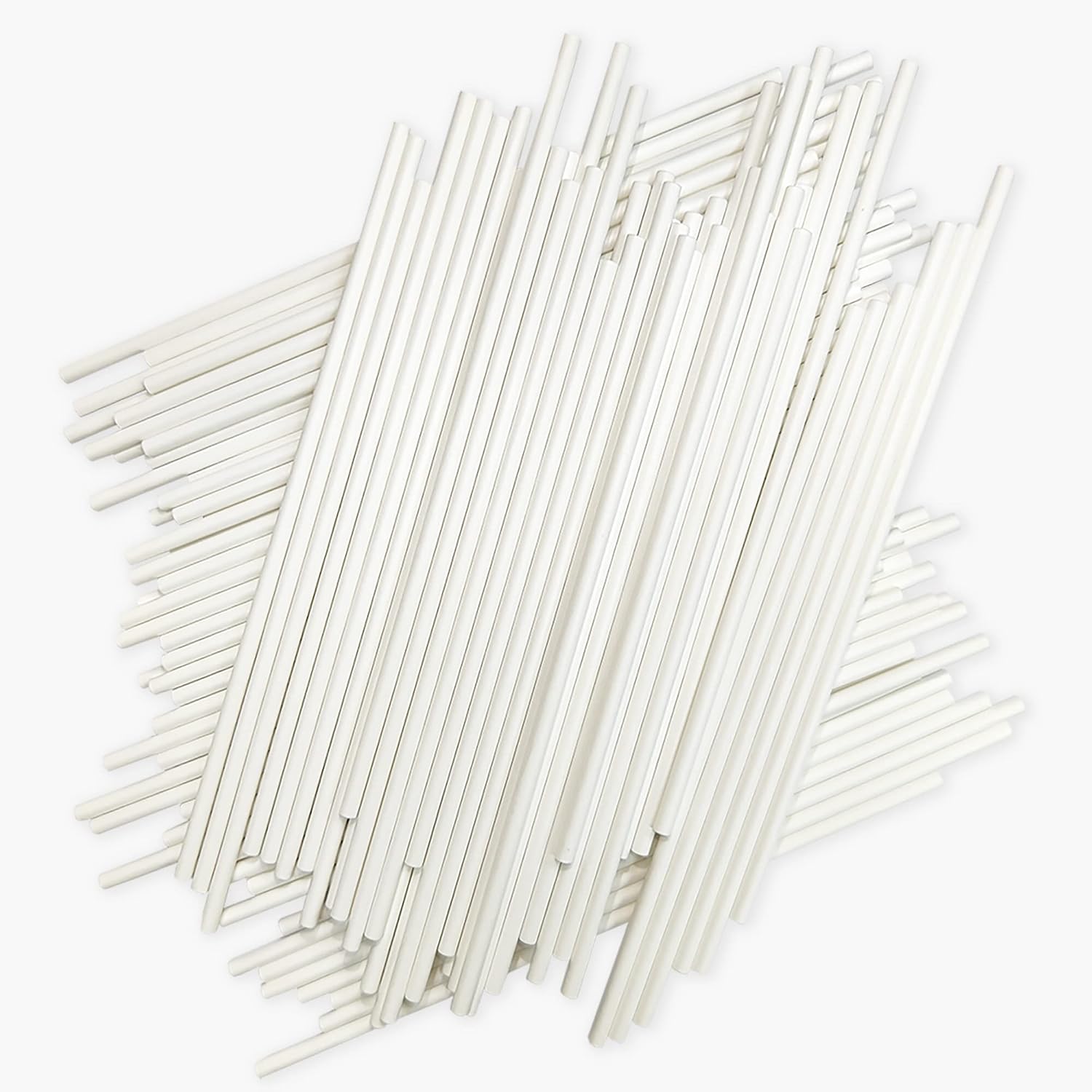 100 Count 5 INCH White Paper Lollipop Sticks,Cake Pop Sticks,Sucker Sticks for Cookies,Rainbow Candy,Chocolate,Cake Topper(Dia 4mm)