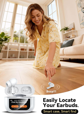 Wireless Earbuds, Smart Touchscreen Ear Buds, ANC Headphones, Bluetooth 5.4