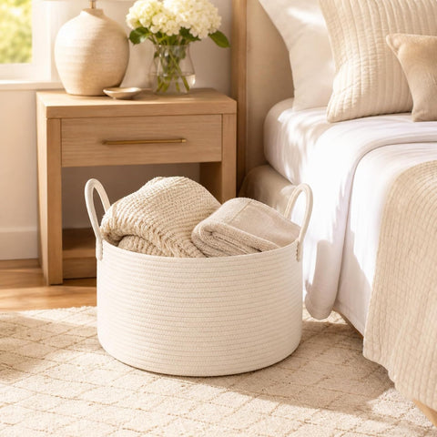 Extra Large Gift Basket Empty to Fill for Shower Gifting, White