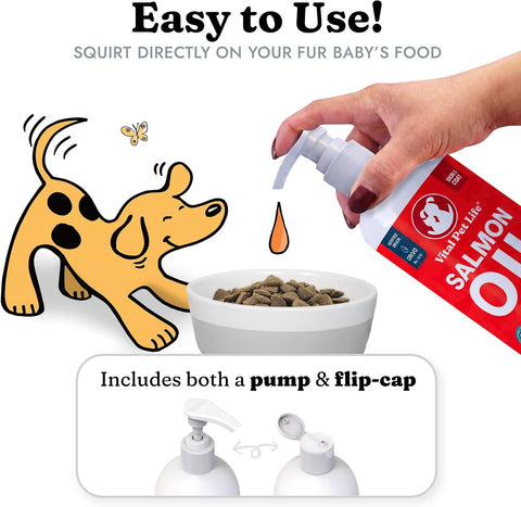 Salmon Oil for Dogs & Cats, Healthy Skin & Coat, Liquid Fish Omega 3, 32 oz