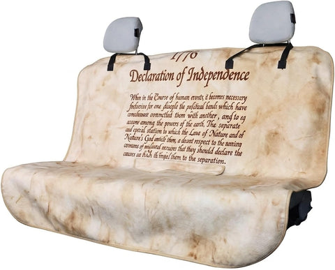 Back Seat Cover for Car Trucks Van SUV,Waterproof Rear Bench Towel Seat Covers for Dogs and Kids,Automotive Backseat Protector (Declaration of Independence)
