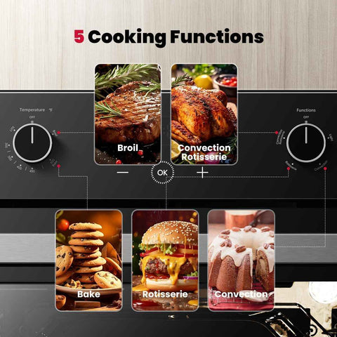 GASLAND 24 Inch Gas Wall Oven+Gas Cooktop 30 Inch