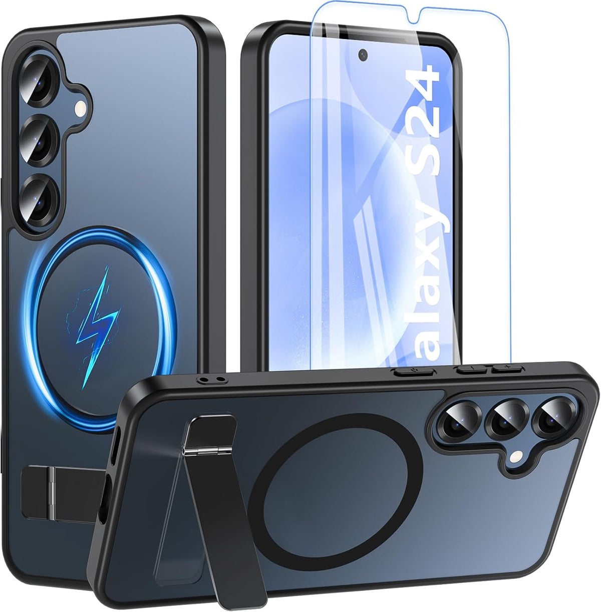 OWKEY Magnetic for Samsung Galaxy S24 Case 6.2",Fit for MagSafe,Black
