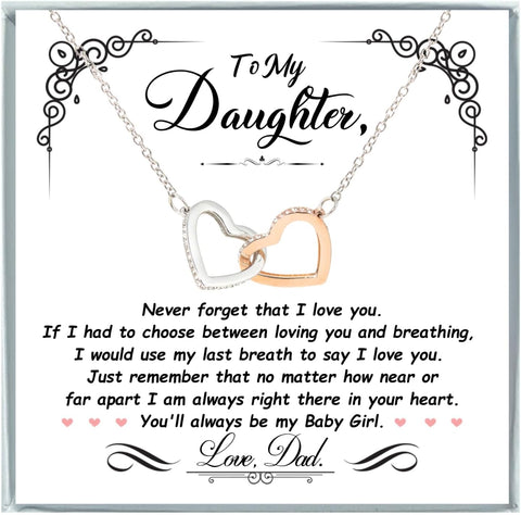 To My Daughter Necklace From Dad With Heartfelt Message