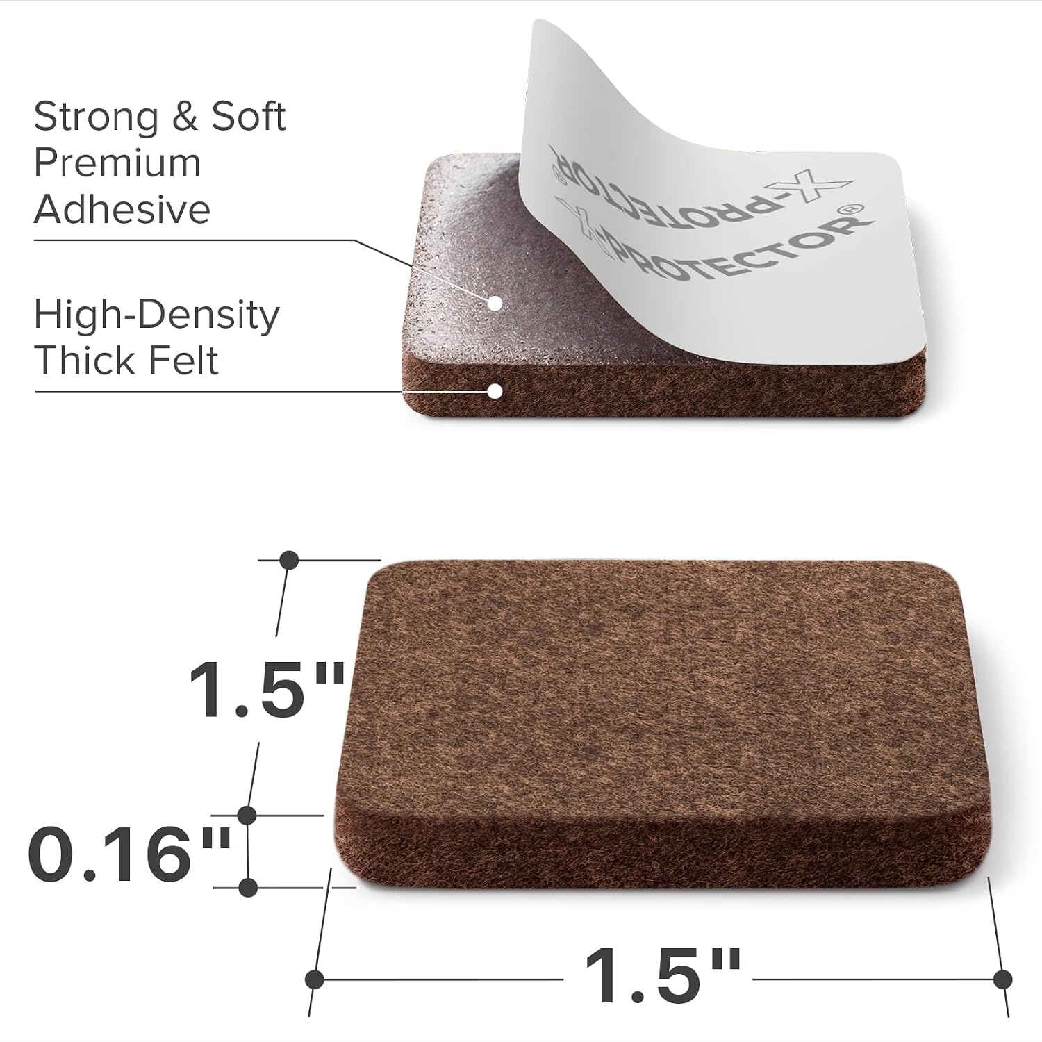 X-PROTECTOR Felt Furniture Pads - 32 PCS 1 1/2" Floor Protectors for Chair