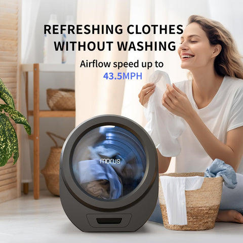 Morus Portable Dryer for Clothes with 8 Modes, 1300W Mini Clothes Dryer with Stainless Steel Drum, No Installation Required, Luxury Towel Warmer, for Apartments/Dorm/RV, Morus Zero