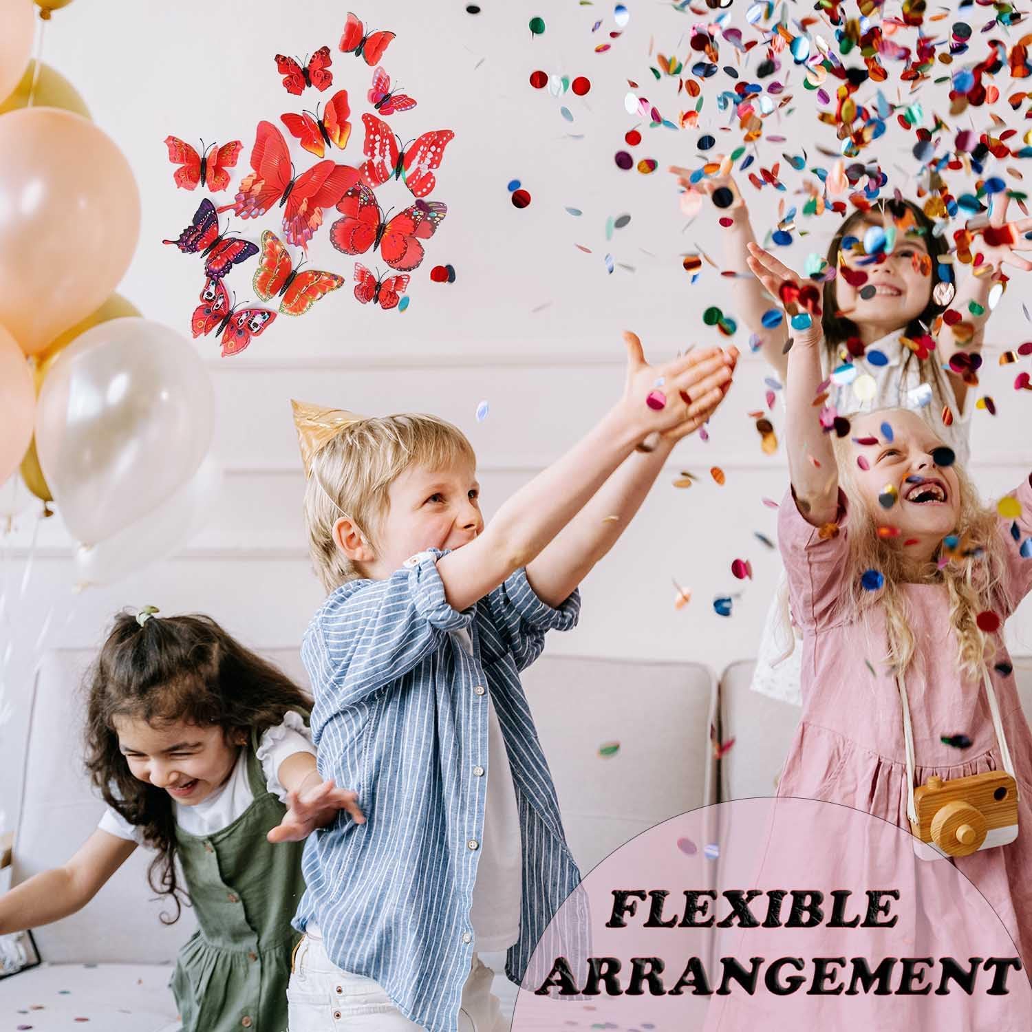 OPSEAM 3D Butterfly Wall Decor Butterfly Decorations Stickers with Magnets
