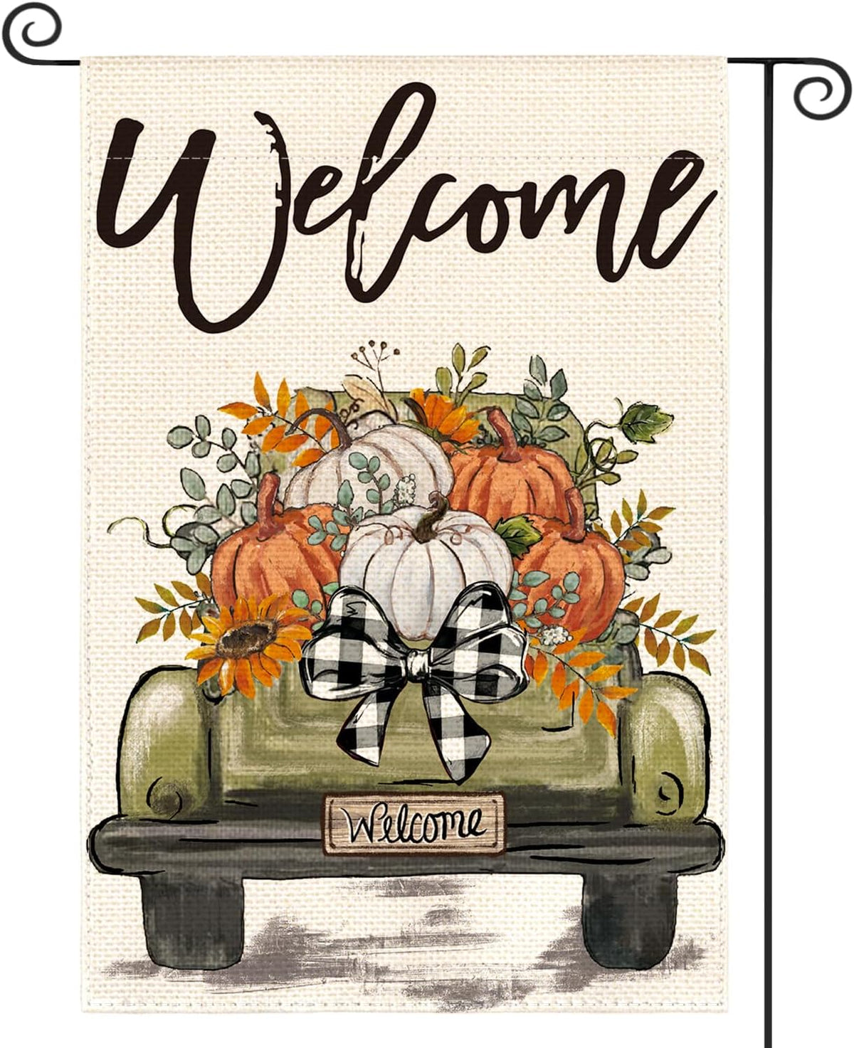AVOIN colorlife Truck Fall Garden Flag 12x18 Inch for Outside