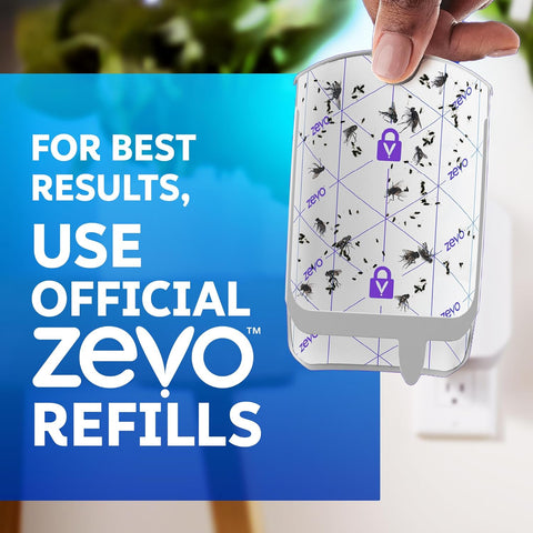 Zevo Flying Insect Trap for Fruit Flies & Gnats, 2 Plug-in Bases, 2 Refills