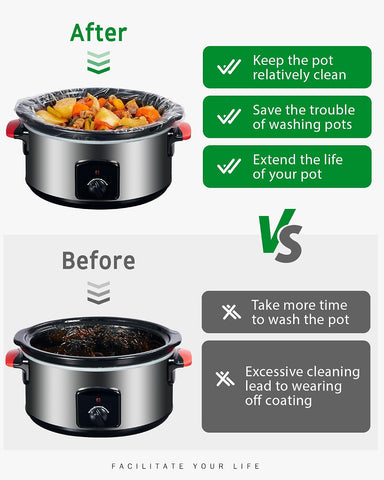 Syntus 15 Slow Cooker Liners, Extra Large 14"x 22" Fits 6QT to 10QT Pots