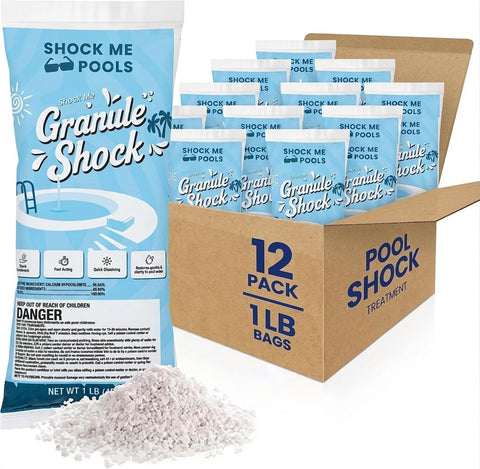 Cal Hypo Granule Pool Shock – Fast-Dissolving Chlorine Shock Treatment for Swimming Pools – Powerful Pool Water Clarifier & Sanitizer – for Inground & Above Ground Pools – 1 lb Bag (40 Pack)