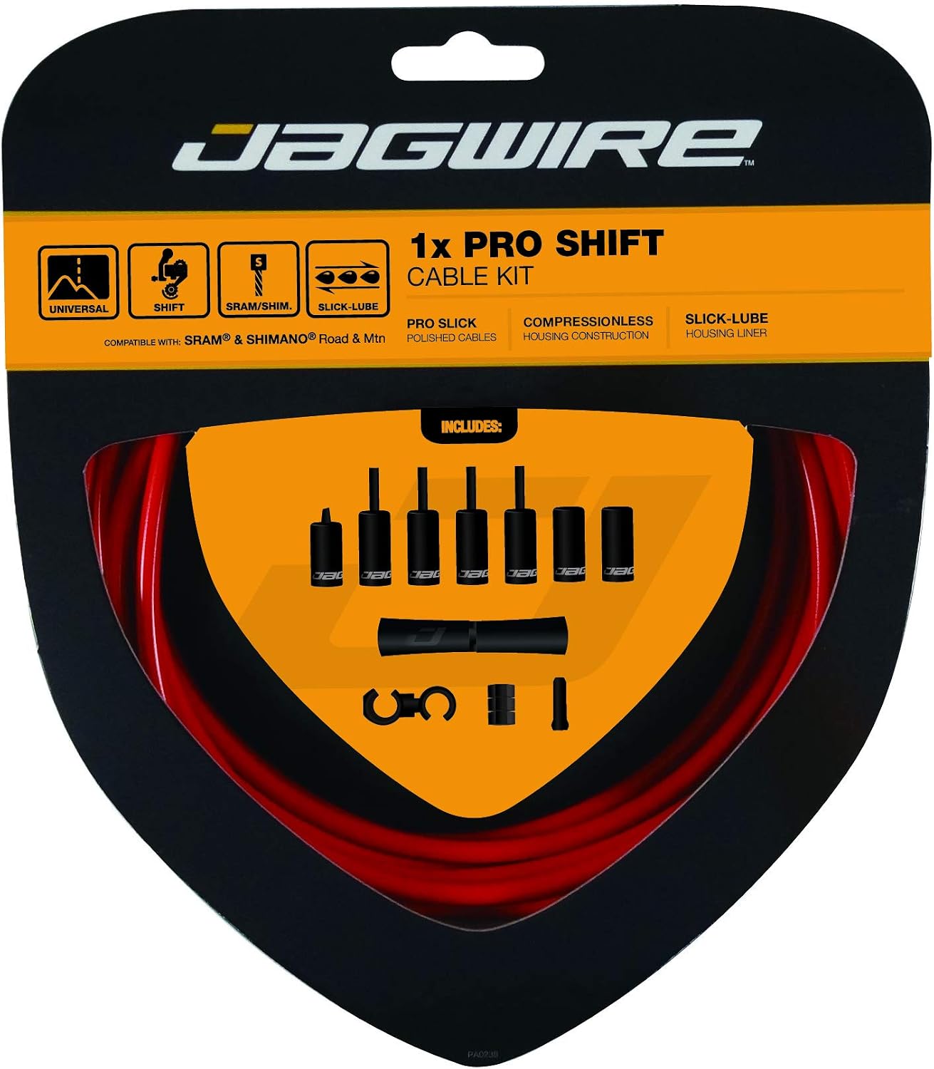 Jagwire - Universal 1x Pro Shift Kit |for Road, MTN, and Gravel Bike | SRAM and Shimano Shifter Compatible | Stealth Black