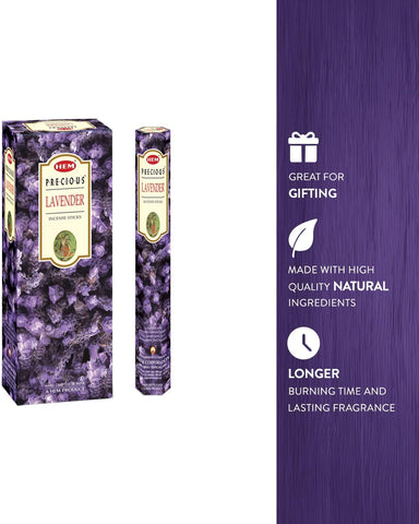 HEM Lavender Incense Sticks – Pack of 120 | Hand-Rolled in India | Soothing Floral Aroma for Relaxation, Stress Relief, Meditation, Yoga, Prayer & Home Fragrance