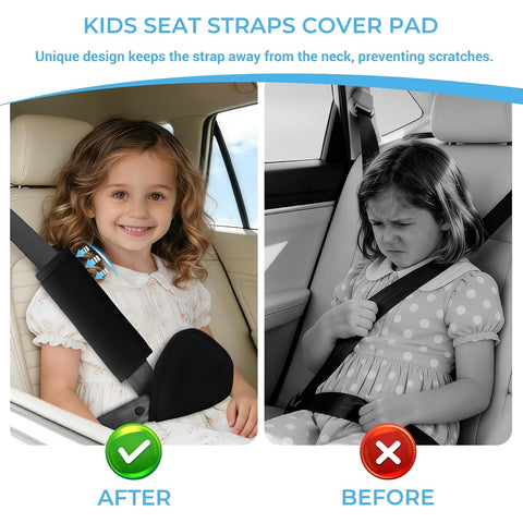 COOLBEBE Kids Seat Straps Cover Pad, Black-1