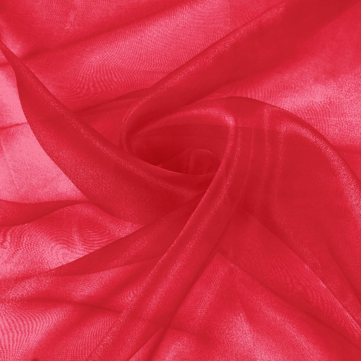 VACVELT Red Sheer Organza Fabric by The Yard 60" Wide (1 Yard)