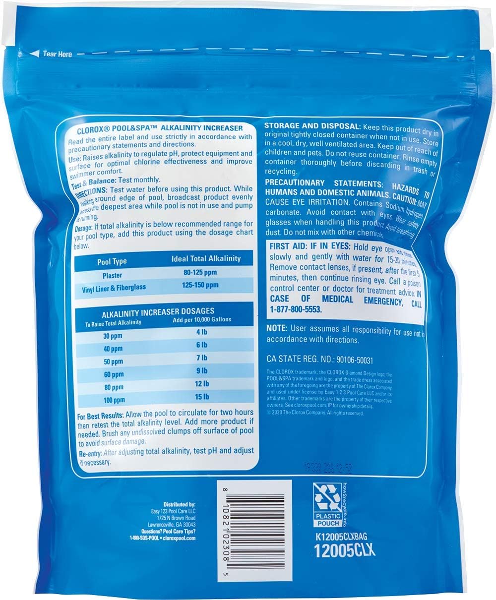 Clorox® Pool&Spa™ Swimming Pool Alkalinity Increaser, Keeps pH Balanced, 5LB (Pack of 1)