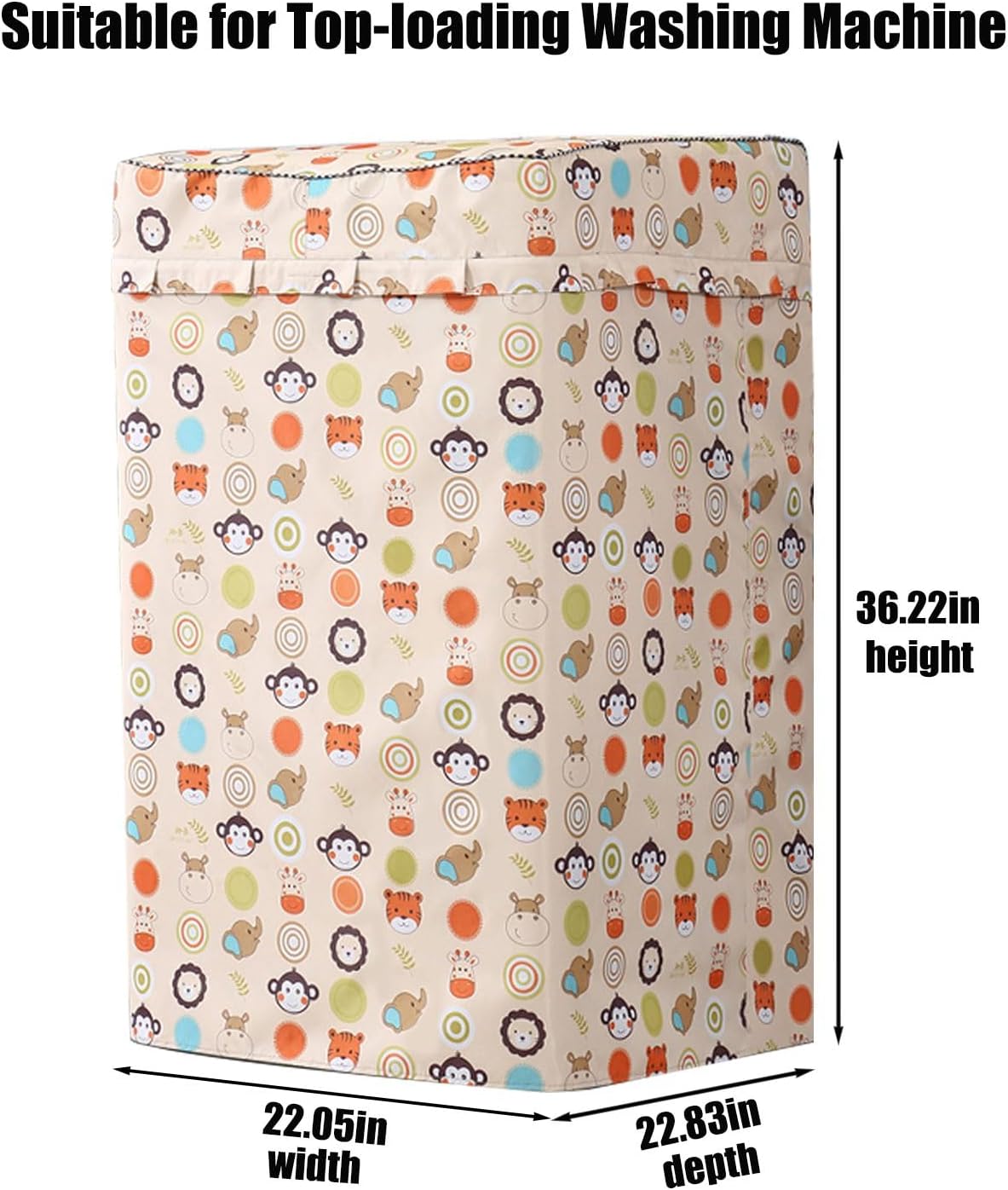 Top Load Washing Machine Cover Waterproof Washer Dryer Cover with Zipper Dustproof Outdoor Full-Automatic Washer Protector Case Laundry Covers 22x22.8x36.2inch (Cat)