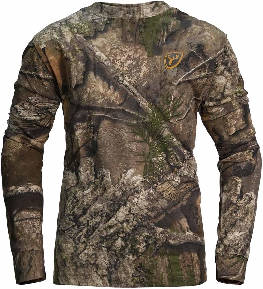 Shield Series Youth Fused Cotton Shirt with Long Sleeves, Youth Camouflage Shirt