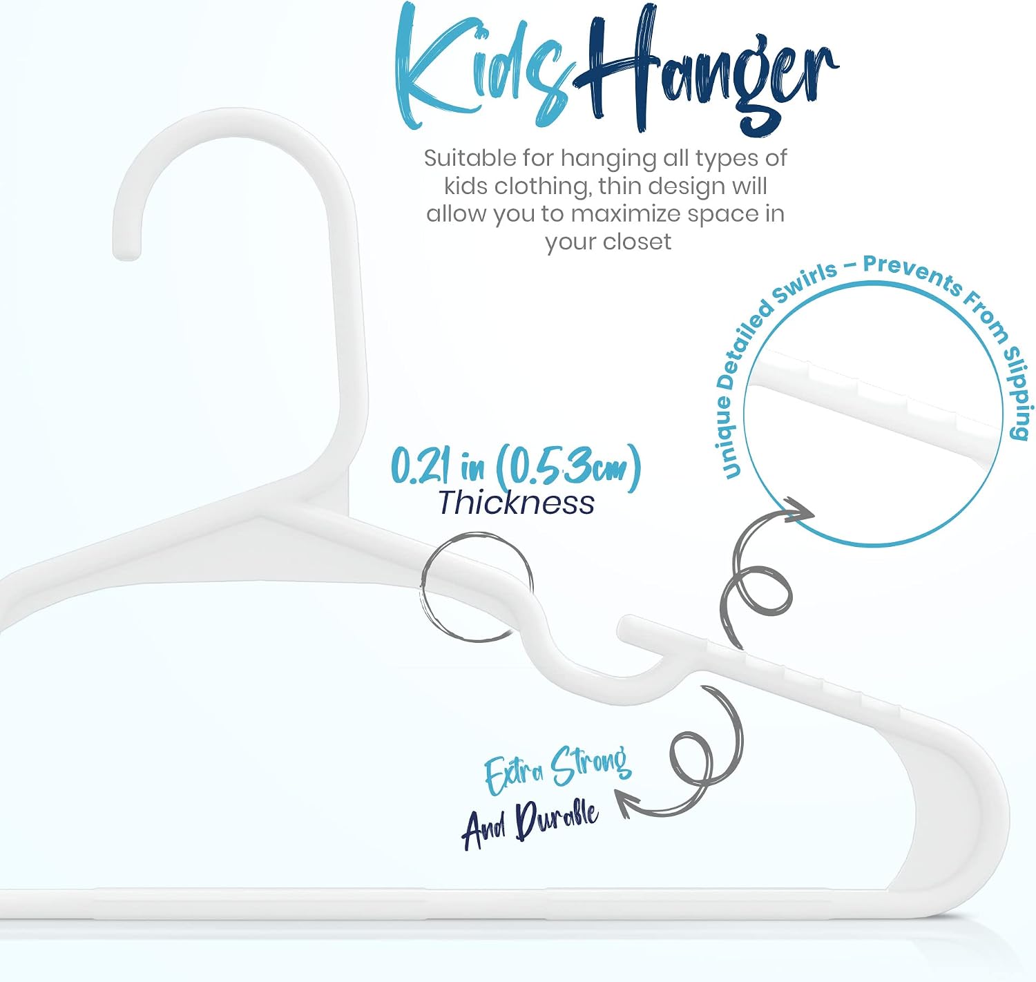 Utopia Home Kids Hangers 360 Pack – 11.5 Inch Baby Closet Hangers White