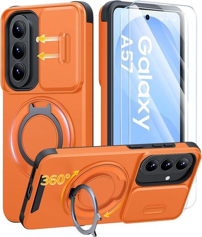 JAME for Samsung Galaxy A57 5G Phone Case with Stand & Slide Camera Cover