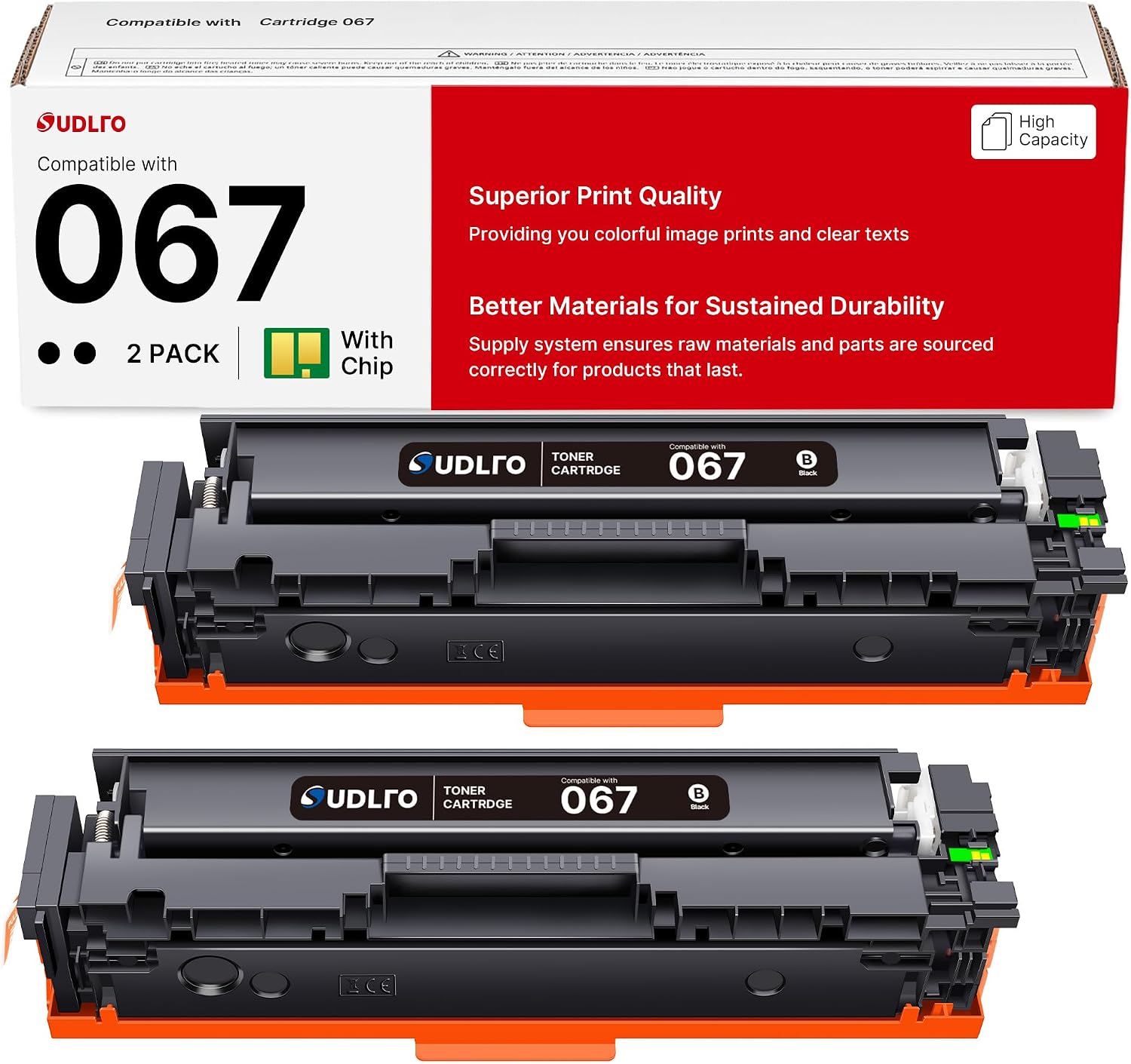 067 Black Toner Cartridge Work for Canon MF654cdw Toner Cartridges 2 PACK