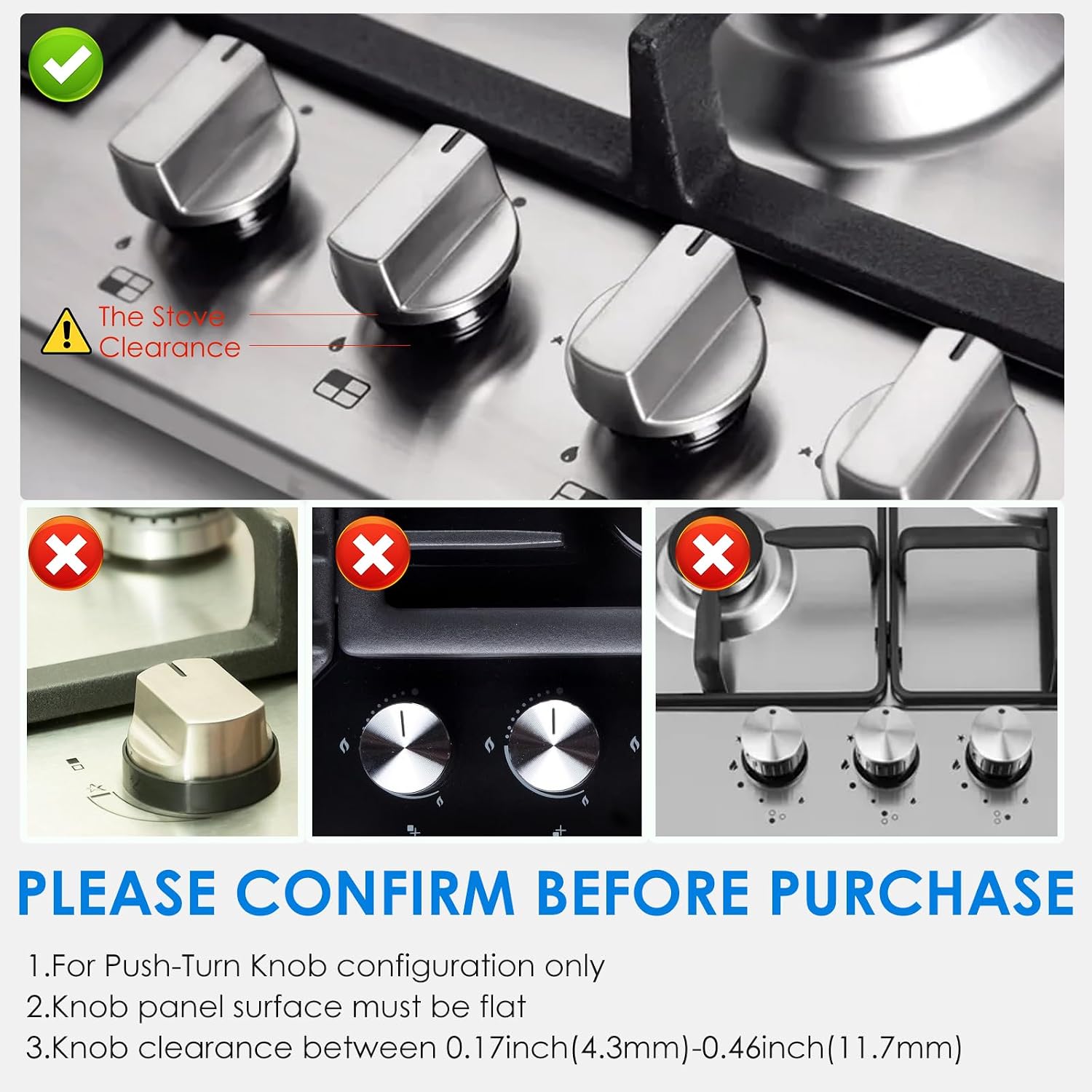 6 Pack Gas Stove Knob Locks, Silicone Oven Knob Safety Covers Baby Proof, Gas Stove Knob Covers for Baby and Pets Safety (Black)