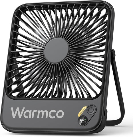 Warmco D3 10000mAh Portable Travel Fan, 7-inch Wide, 10-24H Battery Life