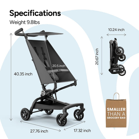 Mompush Jeto Ultra-Lightweight Travel Stroller Only 9.8lbs