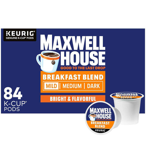 Maxwell House K-Cup Coffee Pods, 84 ct Box, Breakfast Blend Mild Roast