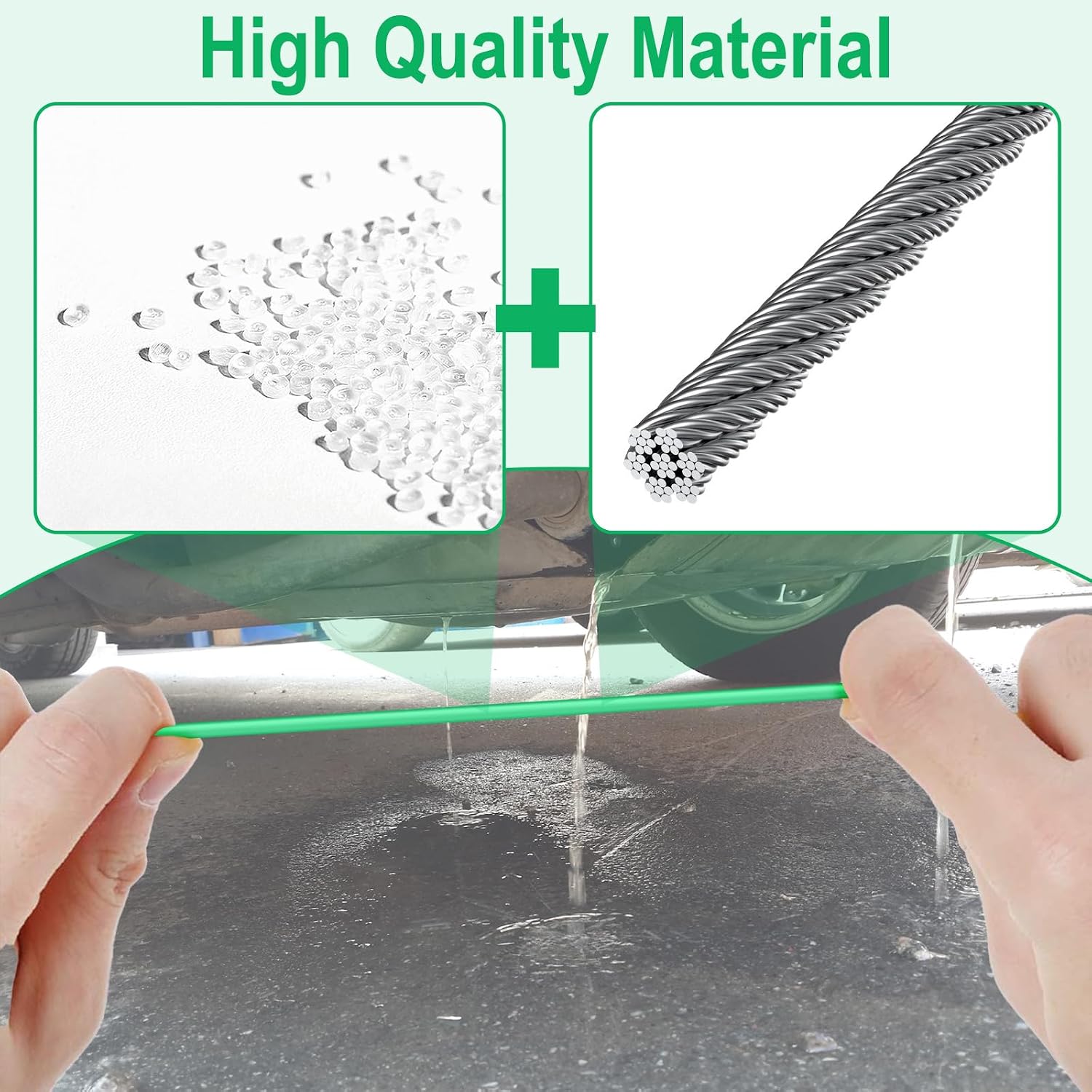 Auto Sunroof Drain Cleaning Tool, 120 Inch Flexible Tube Cleaning Brush