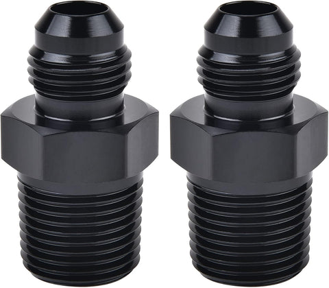 EVIL ENERGY 6AN Male Flare to 3/8" NPT Pipe Fitting Adapter Aluminum Straight Black 2PCS