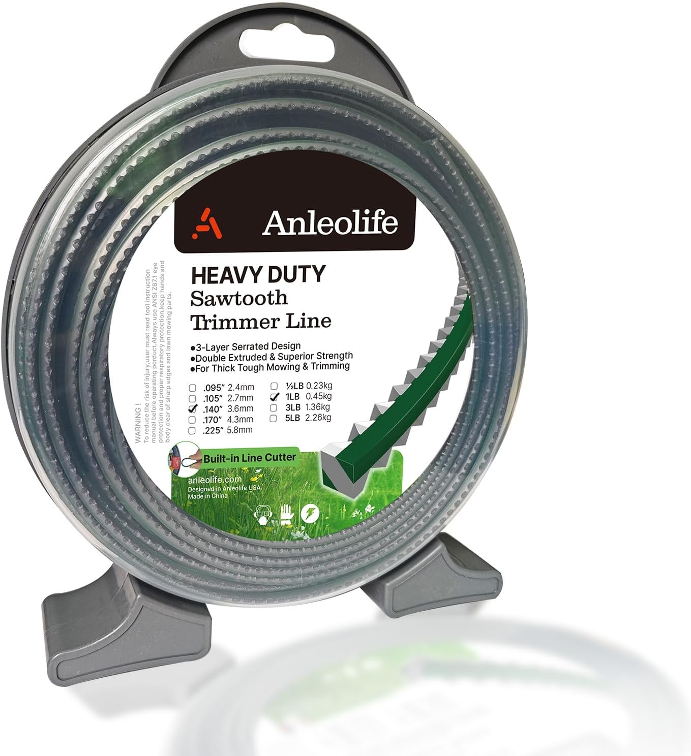 Anleolife .140" Sawtooth Trimmer Line for Walk-Behind Mowers